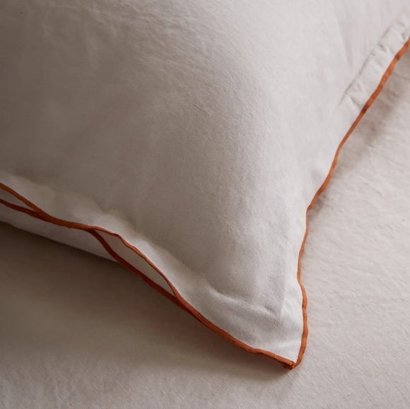 NWT- Quince European Linen Embroidered Duvet Cover & Shams! King/ Cal King(726) - Picture 7 of 14